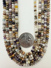 jasper quartz mix, 4x3mm square faceted rondelle, 15" strand, sold per strand