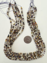 jasper quartz mix, 4x3mm square faceted rondelle, 15" strand, sold per strand