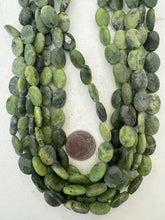 BC nephrite jade, dull finish, 16x12x6mm faceted oval, 15" strand,   SOLD PER STRAND