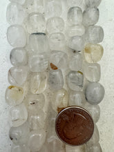 quartz, 11-15mm mixed size tumbled nugget, 15" strand,   SOLD PER STRAND