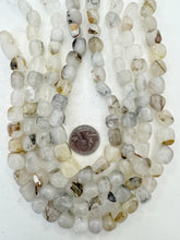 inclusions quartz, 11-15mm mixed size tumbled nugget, 15" strand,   SOLD PER STRAND