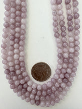 color enhanced quartz: dark pale lavender purple, 6mm round, 15" strand, sold per strand