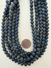 color enhanced serpentine: dark blue, 8mm round, 15" strand,   SOLD PER STRAND