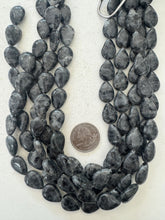 black labradorite,  17x13x6mm teardrop, 15" strand,   SOLD PER STRAND
