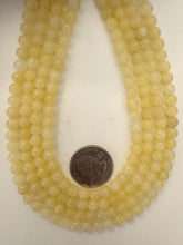 yellow calcite, 6mm round, 15" strand, sold per strand
