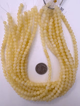 yellow calcite, 6mm round, 15" strand, sold per strand