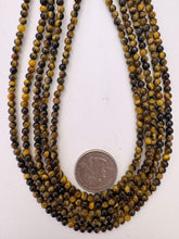 tiger eye, 4mm round, 15" strand, sold per strand