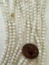 off white quartz,  5mm round, 15" strand,   SOLD PER STRAND