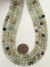 color enhanced quartz: dark pale mint green brown, 6mm round, 15" strand, sold per strand