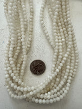 off white quartz,  5mm round, 15" strand,   SOLD PER STRAND