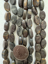 gray golden jasper,  15x9x6mm oval, 15" strand,   SOLD PER STRAND