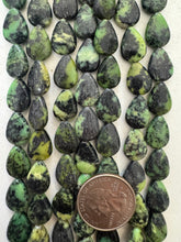 chinese chrysoprase, semi dull finish, 14x10x4mm teardrop, 15" strand,   SOLD PER STRAND