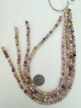 color enhanced quartz: yellow purple, 6mm round, 15" strand, sold per strand