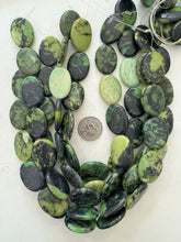 chinese chrysoprase, semi dull finish, 30x22x7mm oval, 15" strand,   SOLD PER STRAND