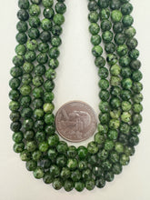 color enhanced serpentine: green, 6mm faceted round, 15" strand, sold per strand