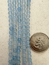 color enhanced quartz: pale blue, 4mm round, 15" strand,   SOLD PER STRAND