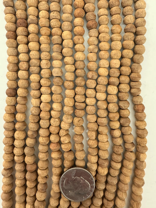 raw wood,  7x5mm rondelle, 15