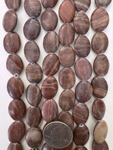 brown red jasper, dull finish, 18x14x6mm oval, 15" strand, sold per strand