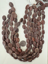brown red jasper, dull finish, 18x14x6mm oval, 15" strand, sold per strand