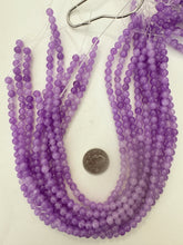 color enhanced quartz: bright purple, 6mm round, 15" strand, sold per strand