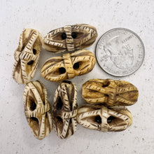 off white, hand carved open woven motif, vintage stock chinese bone, 26x12mm bowed tube,  SOLD PER BEAD