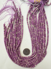 color enhanced impression jasper: dark pale red purple, 4mm heishi, 15" strand, sold per strand