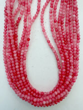 color enhanced quartz: hot coral pink, 4mm round, 15" strand, SOLD PER STRAND