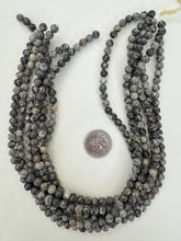 gray leopard skin jasper, 6mm round, 15" strand, sold per strand