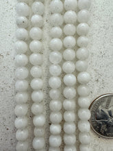 white quartz,  6mm round, 15" strand, SOLD PER STRAND