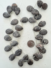 pink zebra jasper,  may have occasional chipped or broken beads, 25x17x7mm teardrop pendant, 15" strand, SOLD PER STRAND (batch 1)