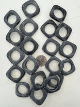 blackstone, semi dull finish, 39x39x6mm open diamond, 15" strand, 10pc strand, SOLD PER STRAND