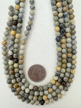 yellow silver leaf jasper, 6mm round, 15" strand, sold per strand