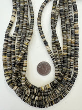 white black yellow golden natural shell, 6mm heishi rondelle, 15" strand, SOLD PER STRAND
