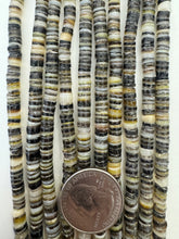white black yellow golden natural shell, 5mm heishi rondelle, 15" strand, SOLD PER STRAND