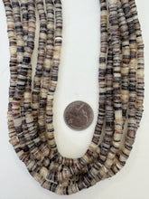 white black brown purple golden natural shell, 5mm heishi rondelle, 15" strand, SOLD PER STRAND