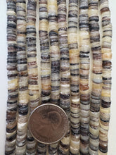 white black brown purple golden natural shell, 6mm heishi rondelle, 15" strand, SOLD PER STRAND