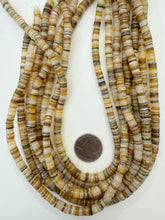 white black brown yellow golden natural shell, 6mm heishi rondelle, 15" strand, SOLD PER STRAND