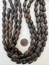 black antique jasper,  17x10mm teardrop, 15" strand,   SOLD PER STRAND