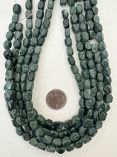 mint jasper,  semi dull finish, 11x7x7mm 4 sided corner cut rectangle tube, 15" strand,   SOLD PER STRAND