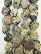 yellow turquoise,  dull finish, 23x22x8mm mixed nugget, 15" strand,   SOLD PER STRAND