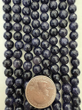blue goldstone, 8mm faceted round, 14" strand, SOLD PER STRAND