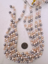 pastel purple pink mix, white pearly ab coated, glass, 8x7mm fancy cut faceted rondelle, 15" strand, sold per strand