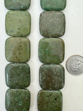 mint jasper, semi dull finish, 29x29x7mm square, 15" strand,  SOLD PER STRAND