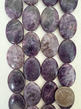 color enhanced lepidolite, 30x22x7mm oval, 15" strand,  SOLD PER STRAND