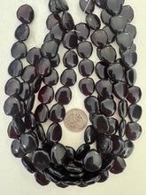 color enhanced quartz: very dark red, 18x177mm oval nugget, 15" strand,   SOLD PER STRAND