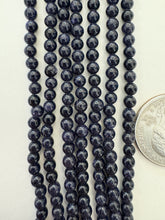 blue goldstone, 4mm round, 15" strand, SOLD PER STRAND