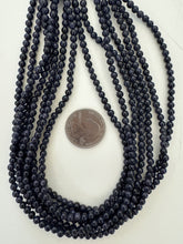 blue goldstone, 4mm round, 15" strand, SOLD PER STRAND