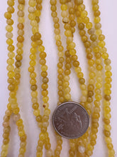old yellow jade, 4mm round, 15" strand, SOLD PER STRAND