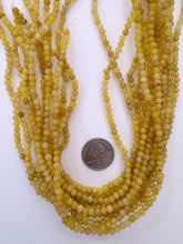old yellow jade, 4mm round, 15" strand, SOLD PER STRAND