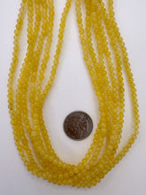 yellow jade, 4mm round, 15" strand, SOLD PER STRAND
